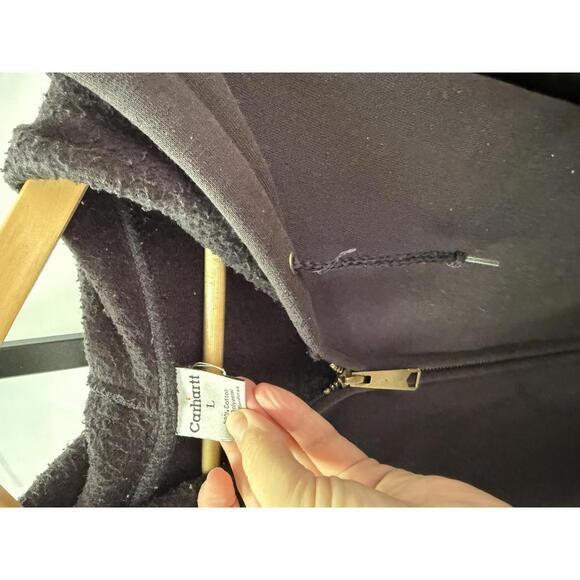 Carhartt Men's Full Zip Hoodie Sweatshirt Large Faded Black - Picture 6 of 8